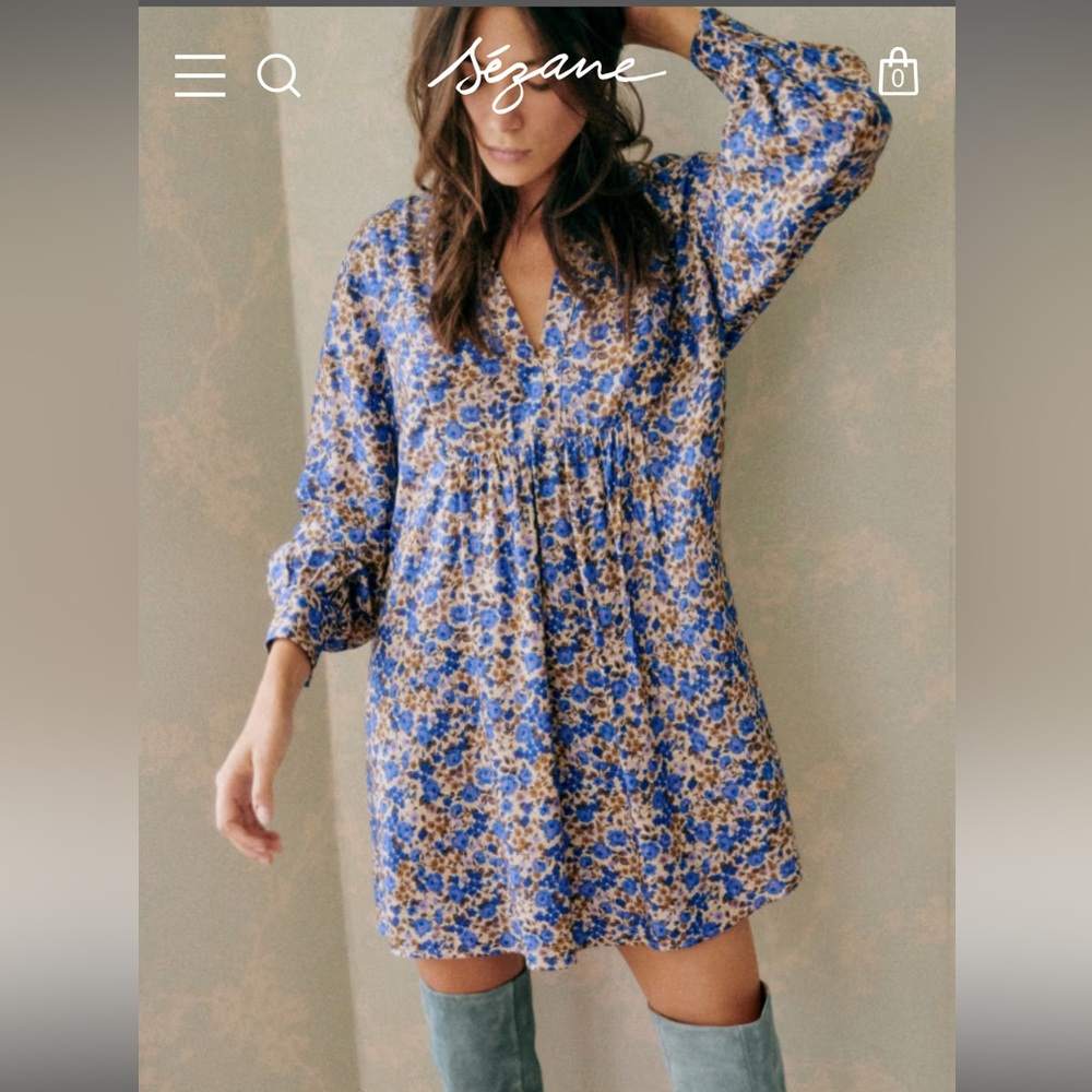 Sezane Bohemia Print Mini Dress, Size 34 (US 2, XS)